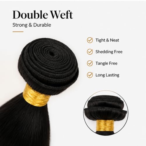 Blonde Straight Human Hair Bundles - 10, 12, 14 Inch, Double Weft, Virgin Brazilian