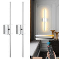 Chrome Wireless LED Battery Wall Sconces 2 Pack - Dimmable, 350° Rotatable, Remote Control, 11000mAh Rechargeable for Bedroom Living Room Hallway Variation of Chrome / 2 Pack