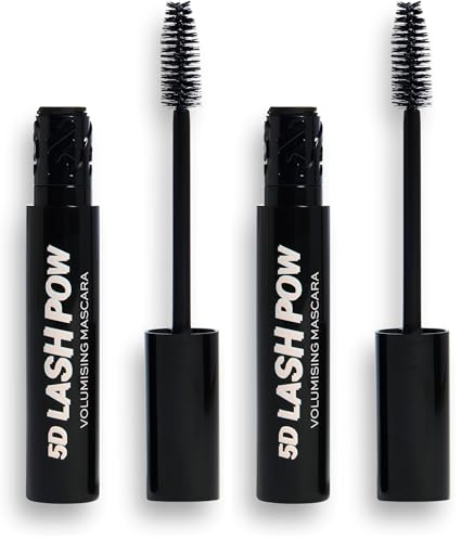Revolution Beauty 5D Lash Pow Mascara - Lengthening & Volumizing, Vegan & Cruelty-Free, 0.41 Fl Oz Pack of 2