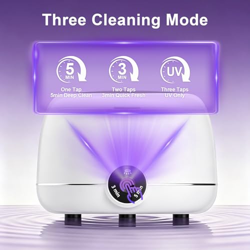 Portable Ultrasonic Retainer Cleaner Machine - White, 200ml, UV & Ultrasound