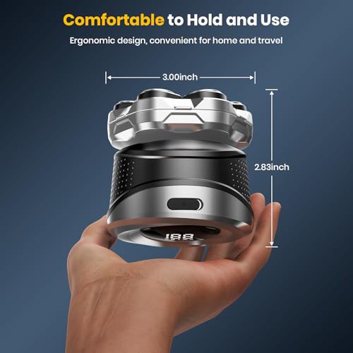Black 7D Head Shaver for Bald Men with Travel Case - Electric Razor