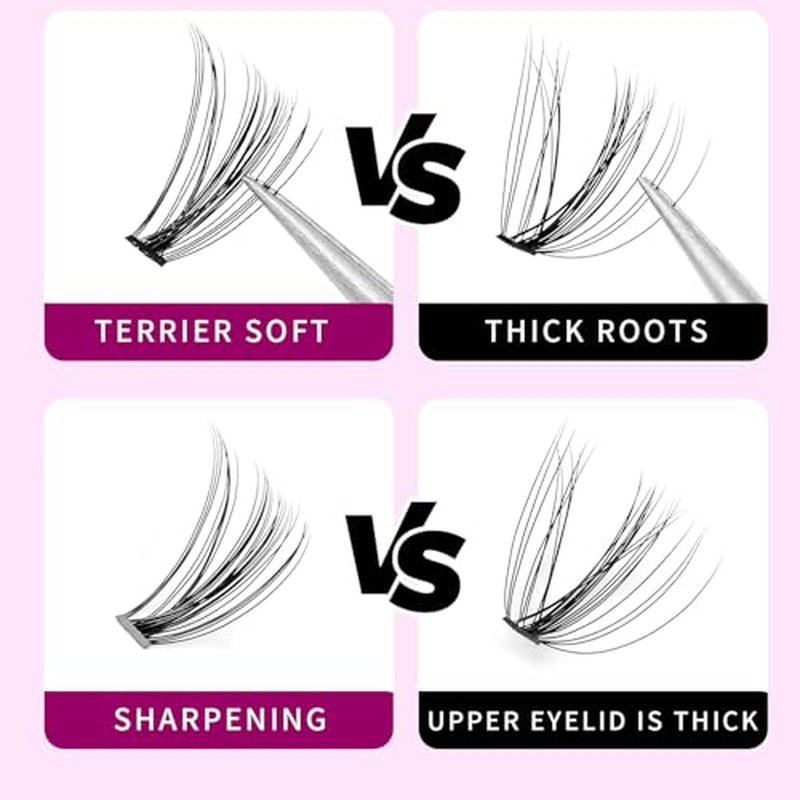8/10/12/14/16/17/18/20mm 60pcs 20 Root Grafting Individual False Eyelashes Mink Natural Long Eye Lashes Cluster Extension Makeup Beauty Fake Eyelash (12mm)
