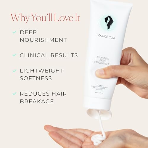 Vegan Ayurvedic Deep Conditioner for Curly Wavy Coily Hair 8 Oz