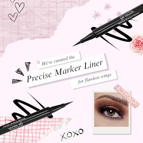 Long-Lasting Black Liquid Eye Liner - Precise Fine Tip Makeup Pen