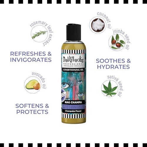Dollylocks Conditioning Hair & Scalp Oil - Nag Champa - Plant-Based Vegan Moisturizer 4oz