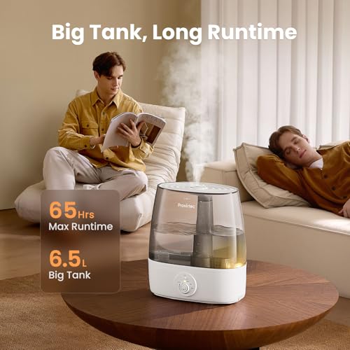 Large Room Humidifier with 6.5L Tank, Top Fill, Aromatherapy & Night Light