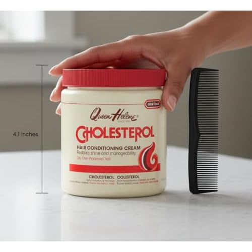 Queen Helene Cholesterol Hair Conditioning Cream ? Deep Repair Treatment for Dry, Damaged & Chemically Treated Hair | Moisture-Restoring Mask | 15 oz Jar | Deep Moisture