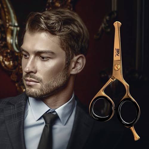 Titanium Bronze Nose & Ear Hair Scissors - 4.2 Inch Rounded Tip Grooming Tool, Right Handed