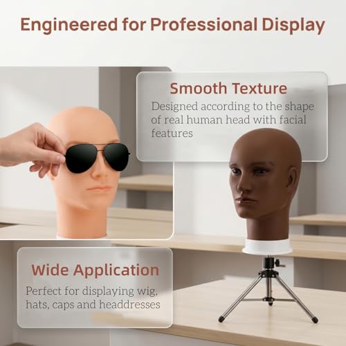 Mannequin Head for Wig Display, Glasses, Hats, Cosmetology Practice - 2 Pack