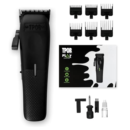 Mini Play Professional Cordless Hair Clippers - Dual Speed 6000-7500 RPM, Rechargeable, Compact Barber Trimmer - Black
