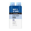 Neutrogena Ultra Sheer SPF 45 Sunscreen Spray - 2 Pack of 2.5 Fl Oz