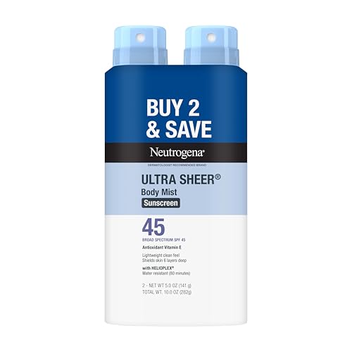 Neutrogena Ultra Sheer SPF 45 Sunscreen Spray - 2 Pack of 2.5 Fl Oz