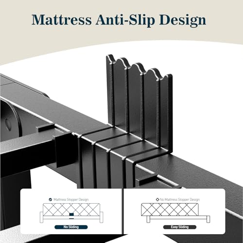 King Size Heavy Duty Metal Bed Frame 14 Inch No Squeak Support Platform - King (U.S. Standard)