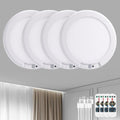 Bojim Round Rechargeable Motion Sensor Ceiling Light with Remote - Battery Operated, 4 Pack
