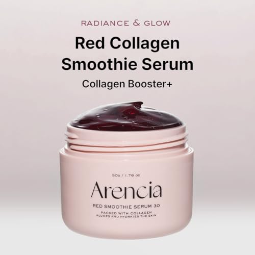 ARENCIA Red Collagen Jello Skin Trio - Poreless Skin Routine [Rosehip Rice Mochi Cleanser + Overnight Glow Mask Serum + Red Smoothie Serum]