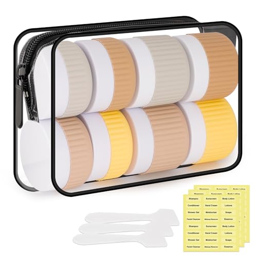 Travel Bottles Set 8 Pcs TSA Approved Silicone Leakproof Containers for Cosmetics