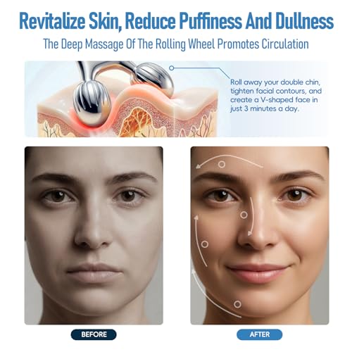 Gua Sha Facial Tools & Face Roller Set - Rose Gold Stainless Steel for Lymphatic Drainage & Face Sculpting