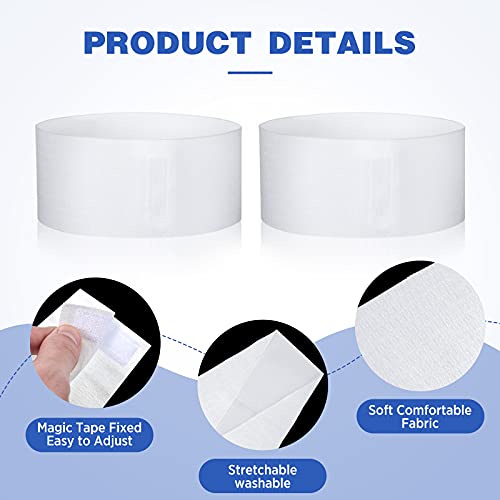 Disposable Spa Facial Headbands White 140 Pack - Soft Stretch Fabric, One Size Fits All