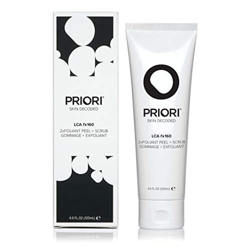 Priori Skincare Peel and Scrub for Face and Body - Lactic Acid Retinol Vitamin C, E At-Home Microdermabrasion Anti-Irritant Dermatologist Tested