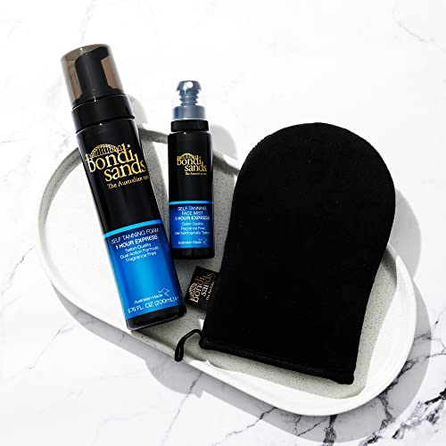 Bondi Sands 1 Hr Express Face + Body Bundle | Includes Sunless Foam + Face Mist and Reusable Application Mitt for a Flawless Finish ($54 Value)