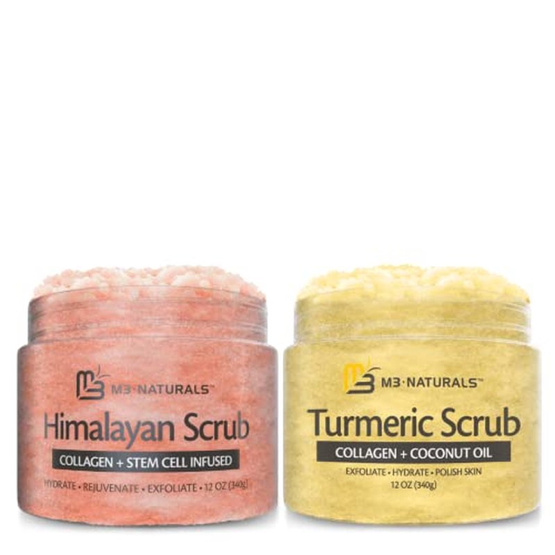 M3 Naturals Himalayan Body Scrub and Turmeric Body Scrub Bundle