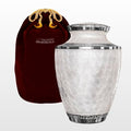 Opal XL Cremation Urn for Human Ashes - Silver Lining Memorial Burial Urn for Men & Women - 300 LB Capacity