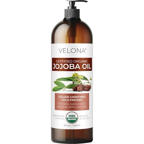 Organic Jojoba Oil - 32 fl oz Cold Pressed with Pump - USDA Certified