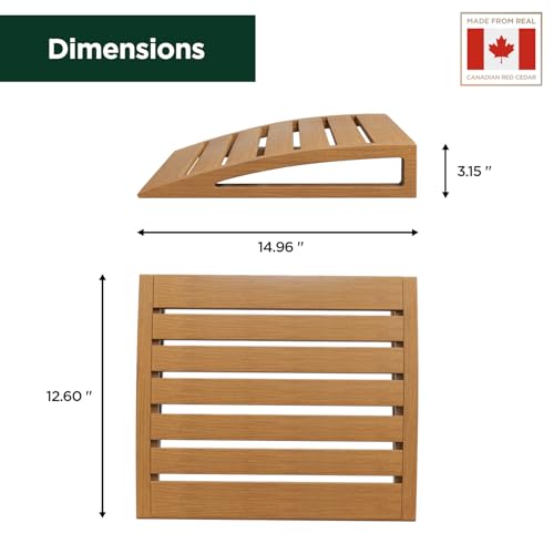 Northwood Sauna Headrest - Handmade Canadian Red Cedar Wood - 1 Pack Ergonomic Neck Support Pillow