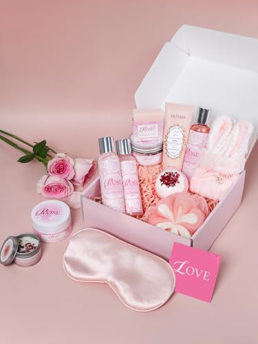 15-Piece Rose Spa Gift Set for Women - Bath & Body Care Kit