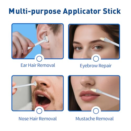 Oakeer Nose Hair Remover Kit with 30 Wax Sticks for Men and Women - 100g Nose Wax for At-Home Hair Removal