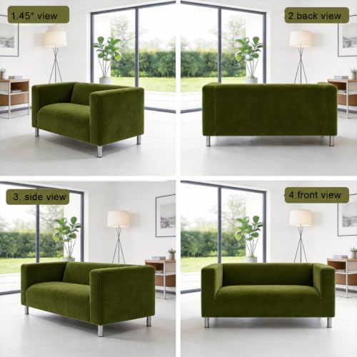 Klippan Loveseat Velvet Slipcover - Green, F-Green Variation