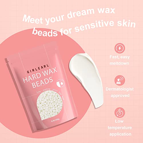 Hard Wax Beads for Hair Removal - 2-Pack, 1lb Rose & Unscented, Body & Facial