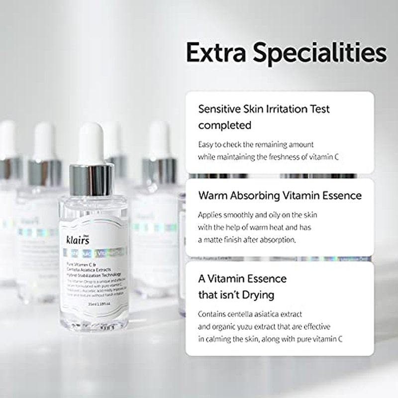 DearKlairs EGF Blue Drop + 5% Vitamin Drop Set, Watery Serum Korean Skincare Routine