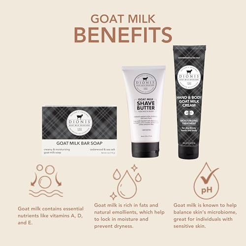 Dionis Goat Milk Bath & Body Gift Set - Cedarwood & Sea Salt 3 Piece
