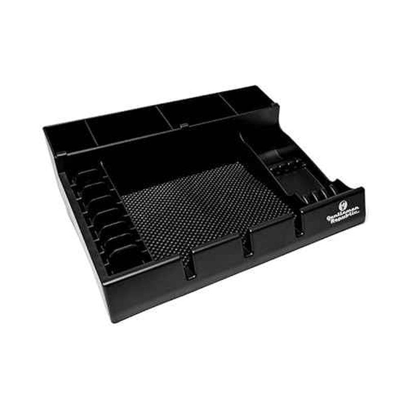 Gentlemen Republic Barber Station Organizer - Multi-Compartment Countertop Tray for Clippers, Trimmers & Other Tools Storage. Ideal for Busy Barbers and Stylists, Maximize Efficiency - Black