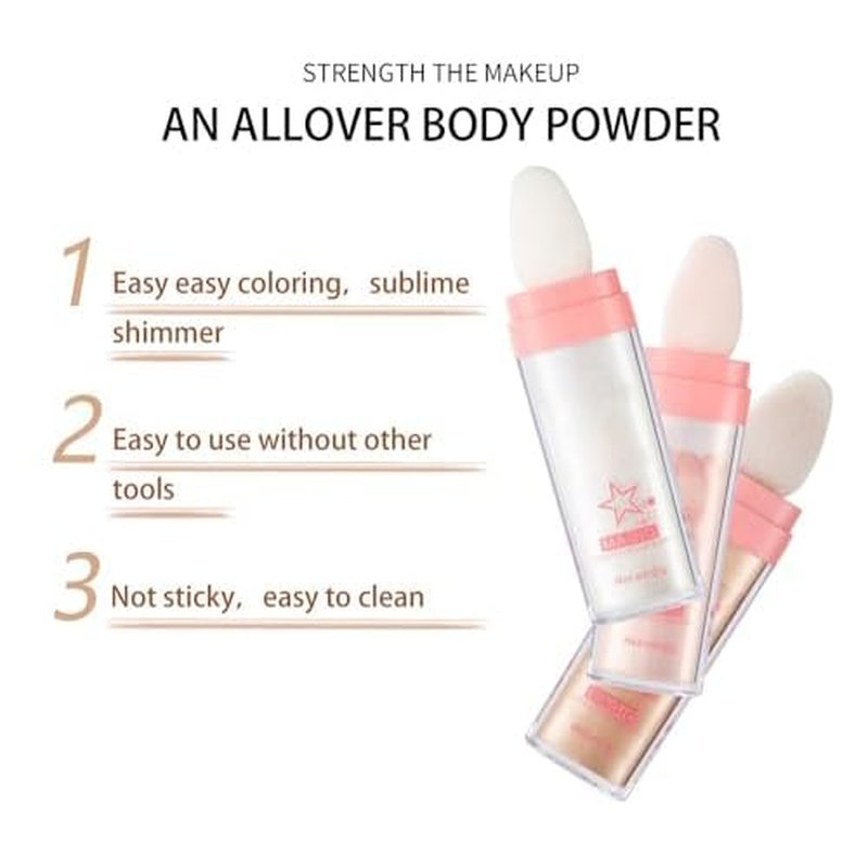 3 Color Glitter Powder Highlighter Makeup,Body Brightens the Natural Three-Dimensional Face Blusher Patting Glitter Powder Highlighter Makeup (01# 02#03#)