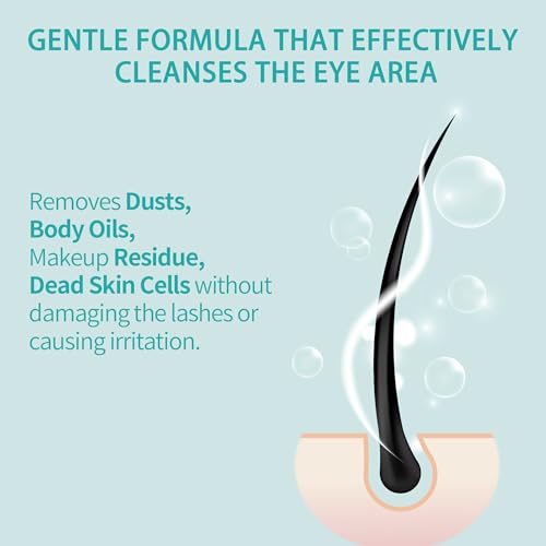 Unscented 1L Lash Shampoo for Extensions - Gentle Eyelash Cleanser, Safe Makeup Remover, Professional & Home Use