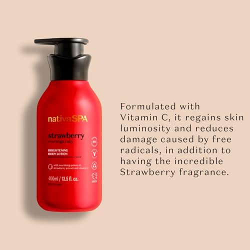 Hydrating Body Lotion with Strawberry Scent - 13.5 oz, Clinically Proven 24-Hour Moisture