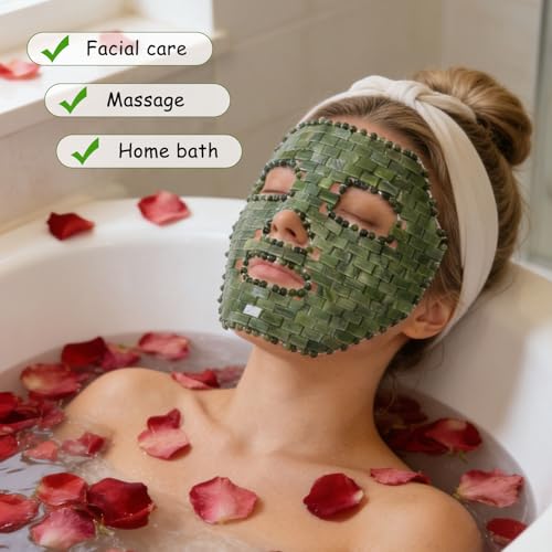 Gemshan Jade Facial Mask for Skin Care and Relaxation - Natural Stone Eye & Face Mask