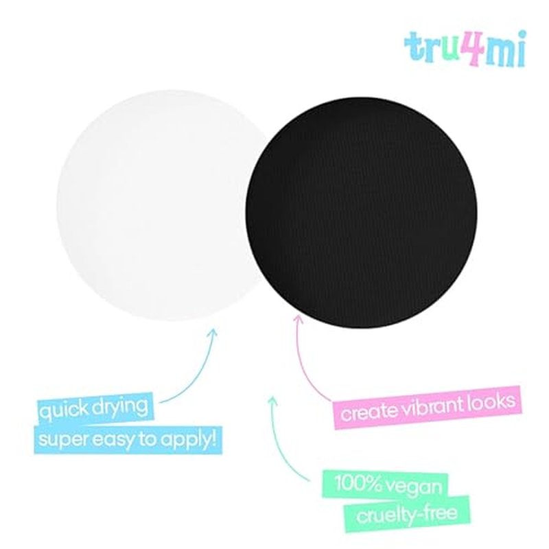 -Water Activated Eyeliner Black & White ¡°YinYang¡± 2 in 1 -Wet Liner Makeup - Smudge Proof Face Body Paint - Great for Cosplay, Holiday, Party - Skin Safe & Child Friendly -10g/container