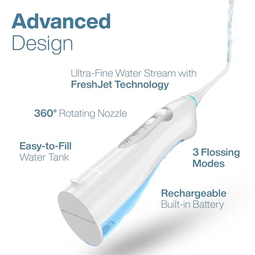 Aquasonic Aqua Flosser Water Flosser ADA Accepted White - Cordless & Travel-Friendly