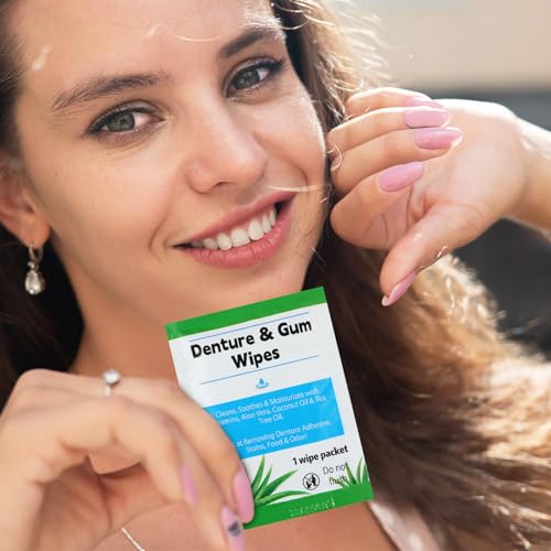 Denture Cleaning Wipes - 200 Count, Remove Adhesives, Food Debris & Odors - Classic