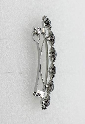 Clear Rhinestone Floral Hair Barrette Clip - Small Bridal Hair Jewelry