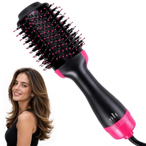 CHERRYSUN Kd313 4-in-1 Ionic Hot Air Brush for Smooth Blowouts - Oval Barrel