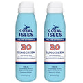 Coral Isles SPF 30 Reef Safe Sunscreen Spray - Lightweight, Non-Greasy, 6 Fl Oz Pack of 2