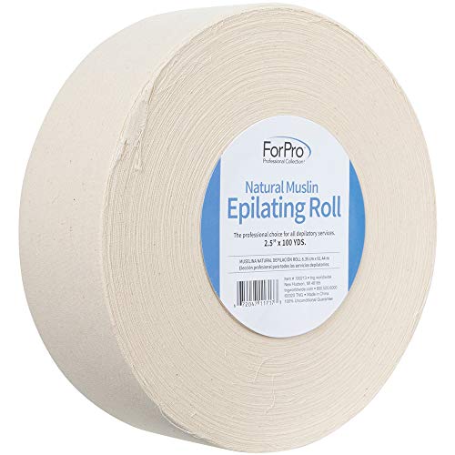 ForPro Premium Natural Muslin Epilating Roll for Body and Facial Hair Removal, Tear-Resistant, Lint-Free, 2.5¡± W x 100 Yards, Natural
