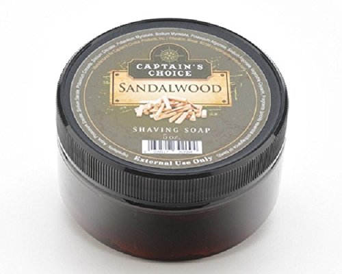 Captain's Choice Sandalwood Shaving Soap 5 oz - Handmade Men's Grooming