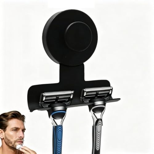 Matte Black Adhesive Shower Hooks 4-Pack - No Drill Rustproof Bathroom Storage
