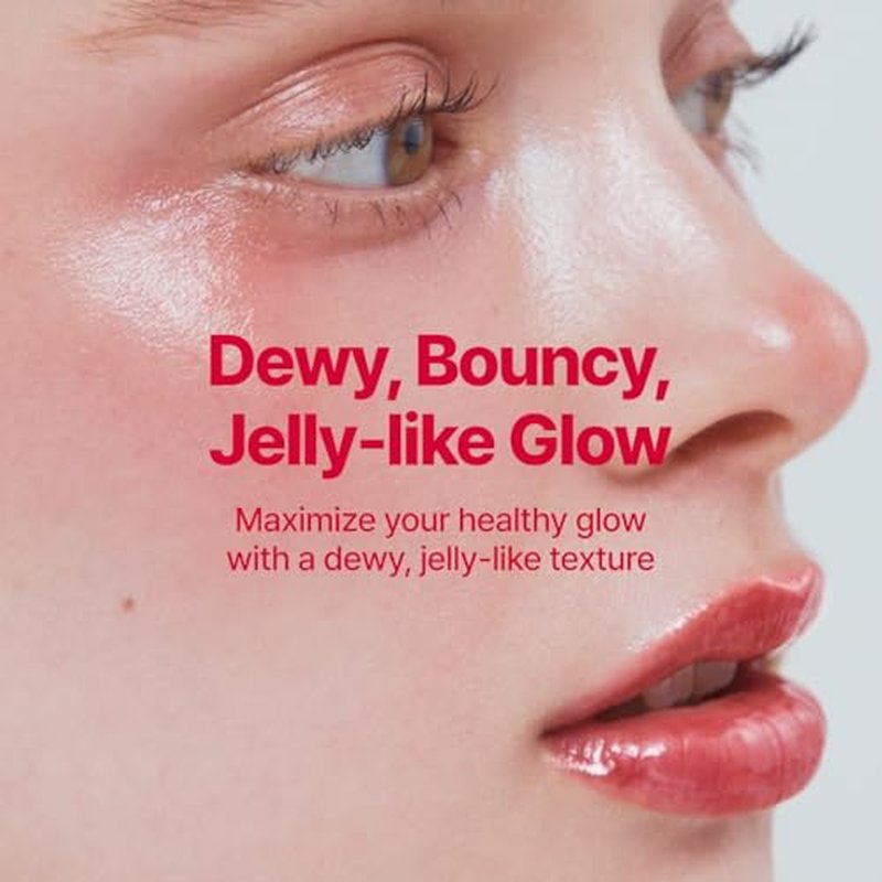 fwee Glowy Jelly Pot + Keychain SET | Dewy Jelly Lip & Blush Color, Tinted Glow Jelly Balm, Dewy Buildable Finish ? Mellow Mango (Natural Coral) | 0.14 oz