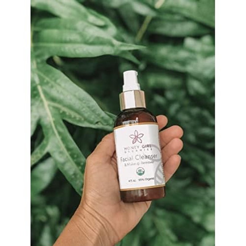 Honey Girl Organics Facial Cleanser, USDA Organic Cleanser & Makeup Remover w/Beeswax, EVOO & Lemon Oil. Remove Dirt, Balance Skin, Ease Inflammation. Naturally has pollen, propolis, royal jelly. 4oz